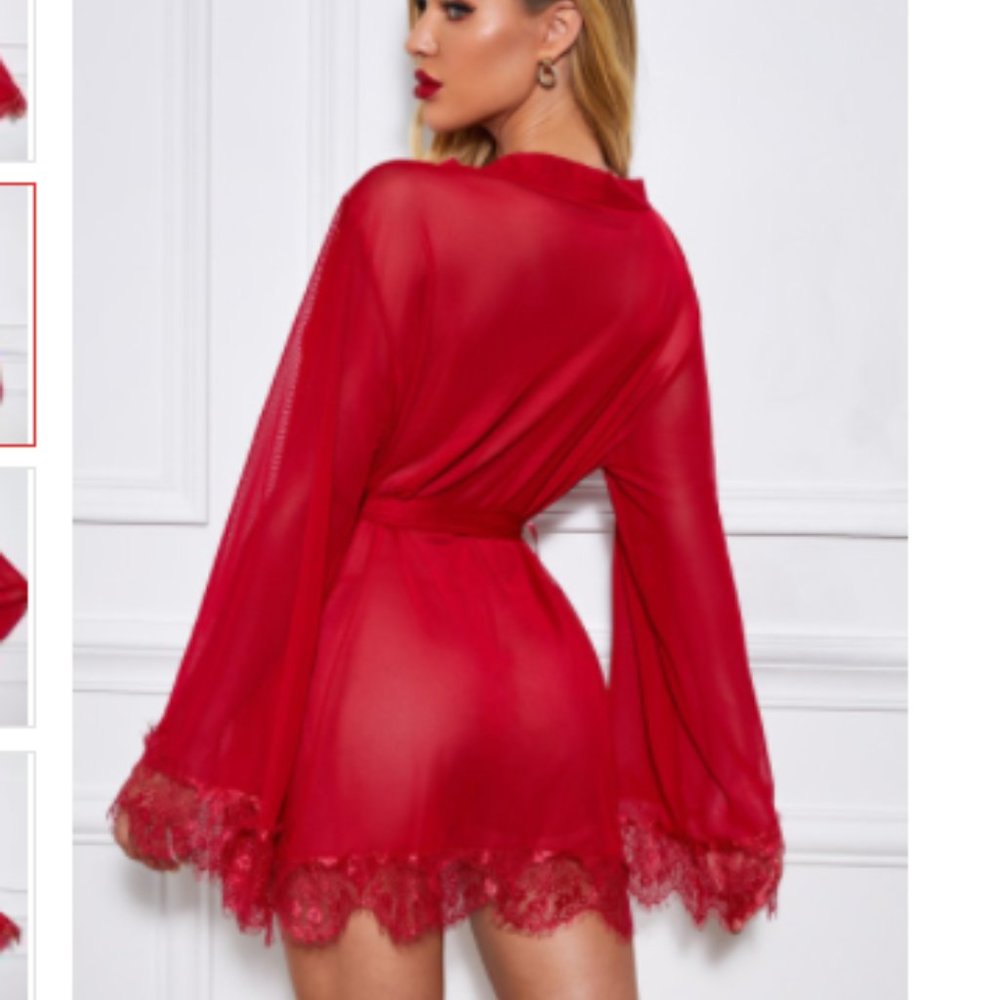 HP! 🎉 Bell Sleeves Wrapped Robe with thong. - Picture 2 of 5